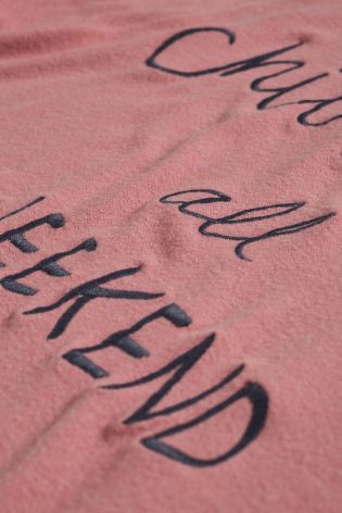Pink Long Sleeve Slogan Sweat Top